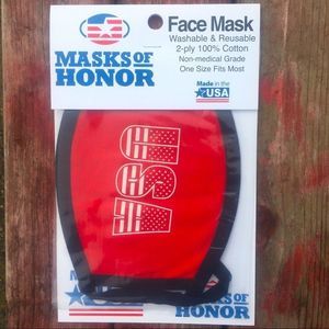 RED USA COTTON FACE COVERING PATRIOTIC 2 ply